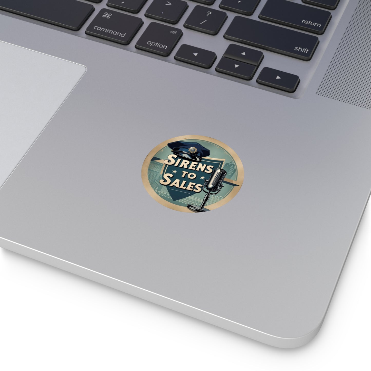 Vintage Police-Themed Round Vinyl Stickers - Sirens to Sales, Cool Decals for Cars, Laptops, Journals, Beer Fridge