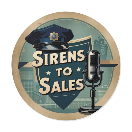 Vintage Police-Themed Round Vinyl Stickers - Sirens to Sales, Cool Decals for Cars, Laptops, Journals, Beer Fridge